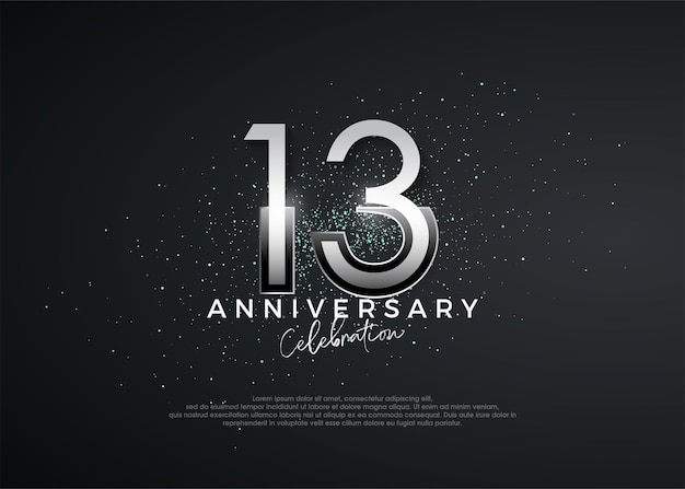 Simple and elegant numbers 13th anniversary celebration Premium vector for poster banner celebration greeting