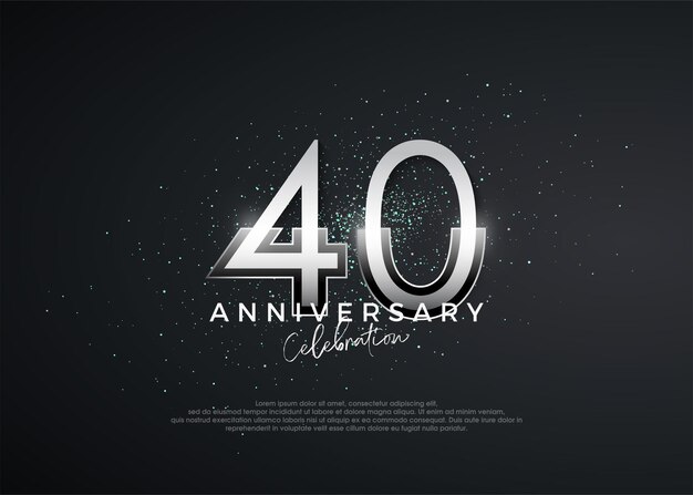 Numeri semplici ed eleganti celebrazione del 40° anniversario vettore premium per manifesto banner celebrazione saluto