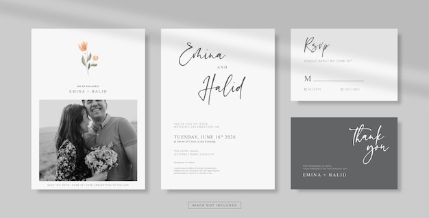 Vector simple and elegant wedding card template