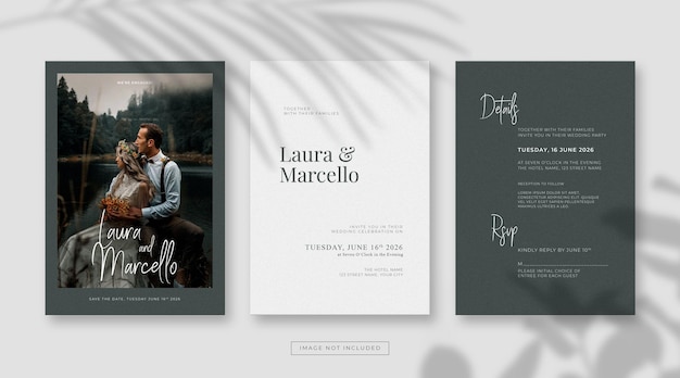 Vector simple and elegant wedding card template