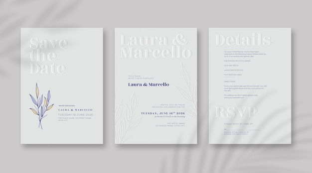 Simple and elegant wedding card template