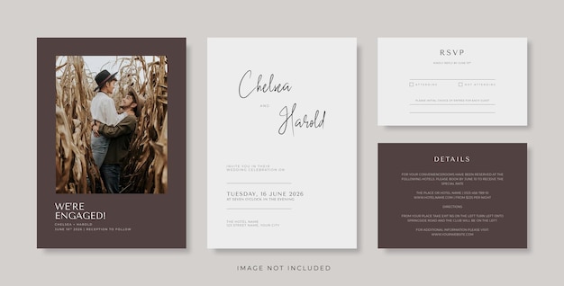 Simple and elegant wedding card template