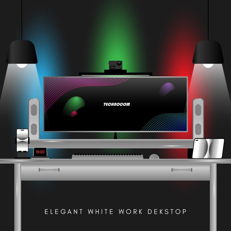 Vector simple and elegant work desk 2