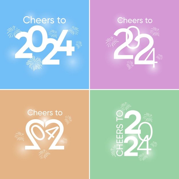 Simple and elegent 2024 new year post designs