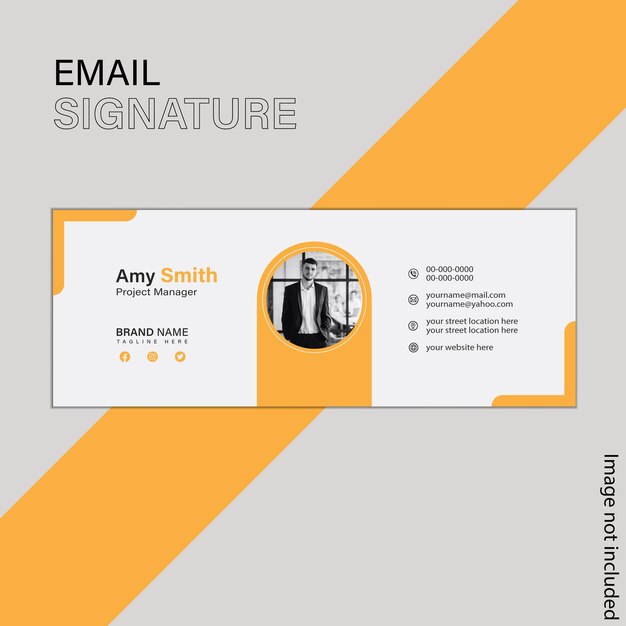 Vettore progettazione semplice della firma dell'e-mail