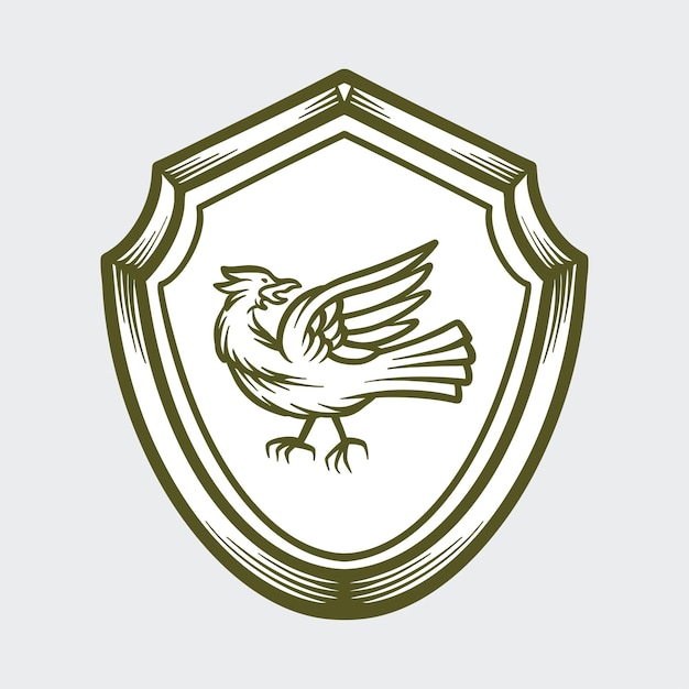 Простой Эмблема Щит Логотип Орнамент Вектор