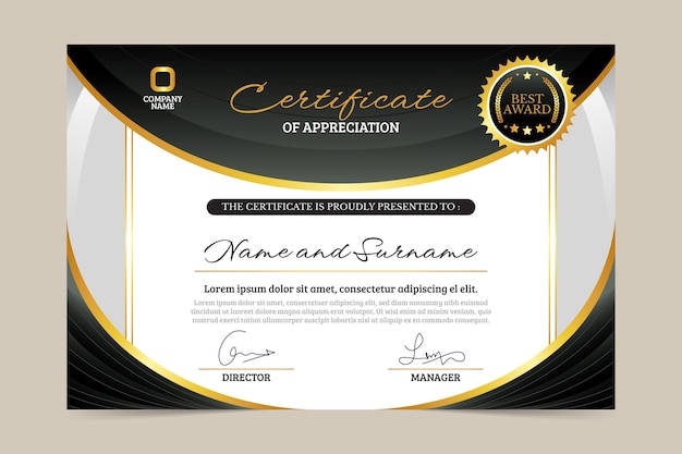 Certificato di dipendente del mese semplice