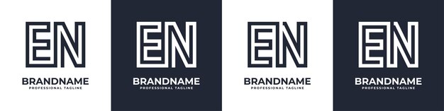 Semplice logo monogramma en adatto a qualsiasi attività commerciale con iniziale en o ne