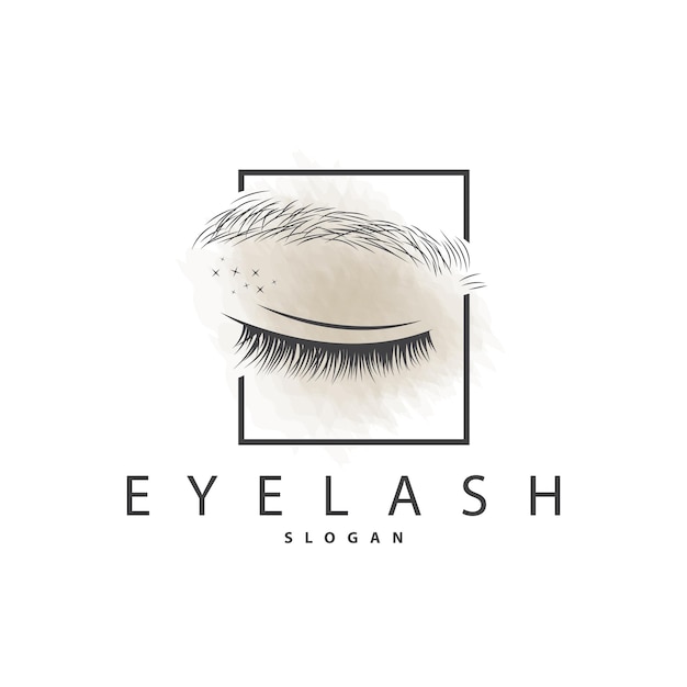 Simple Eyelash Logo Minimalist Abstract Design Templet Illustration Symbol