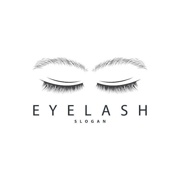 Simple Eyelash Logo Minimalist Abstract Design Templet Illustration Symbol