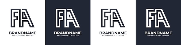 Простой логотип FA Monogram подходит для любого бизнеса с инициалами FA или AF.