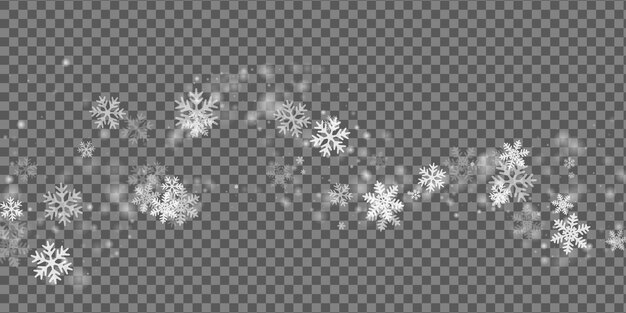 Simple falling snowflakes composition winter dust freeze granul