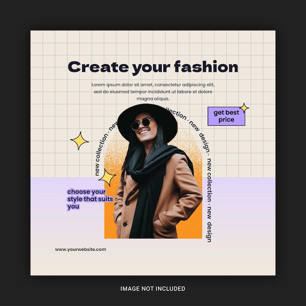 Simple fashion social media and instagram post template