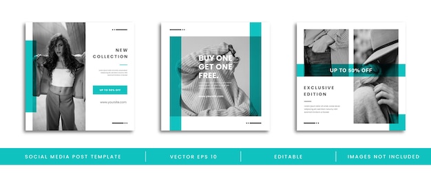 Vector simple fashion social media instagram post template