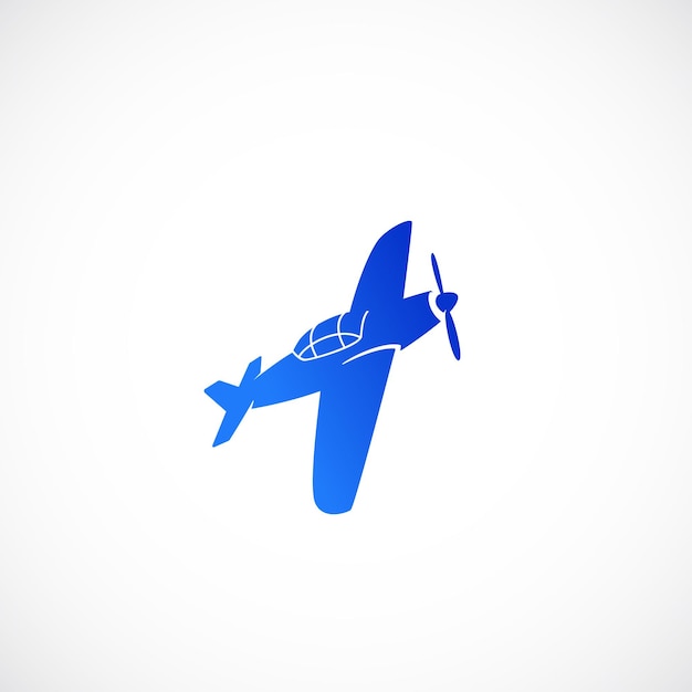 Simple fat style vector airplane icon or symbol isolated