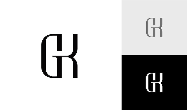 Простая и женственная буква GK с логотипом монограммы