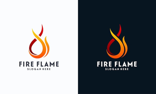 Simple Fire Flame logo designs concept vector, Fire Icon logo template