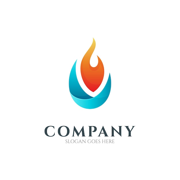 Simple fire gradient logo design template