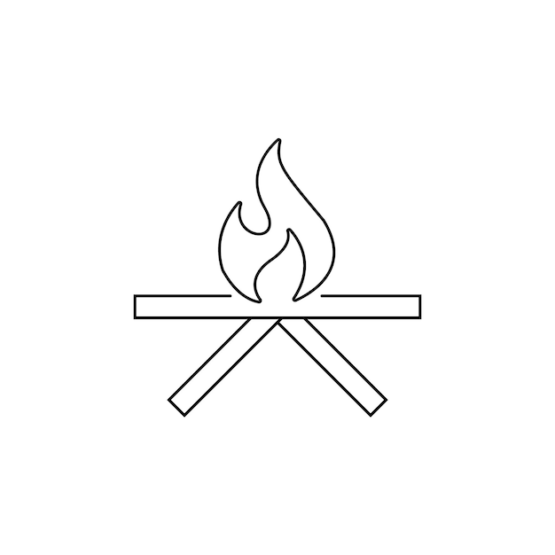 Vector simple fire line icon lighter icon vector illustration for web site or mobile app