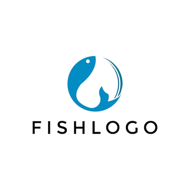 Simple fish logo design template