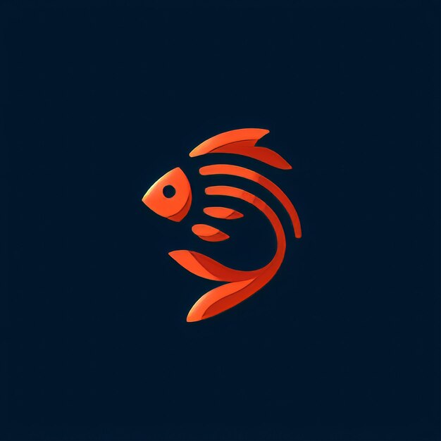 Vector simple fish logo with an orange color combination