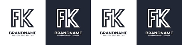 Simple FK Monogram Logo suitable for any business with FK or KF initial