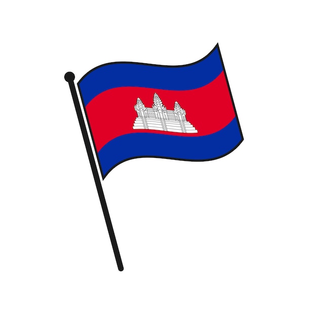 Simple flag Cambodia icon isolated on white background