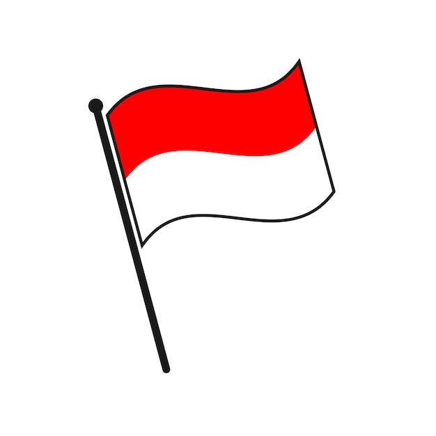 Icona semplice bandiera indonesia isolata su sfondo bianco
