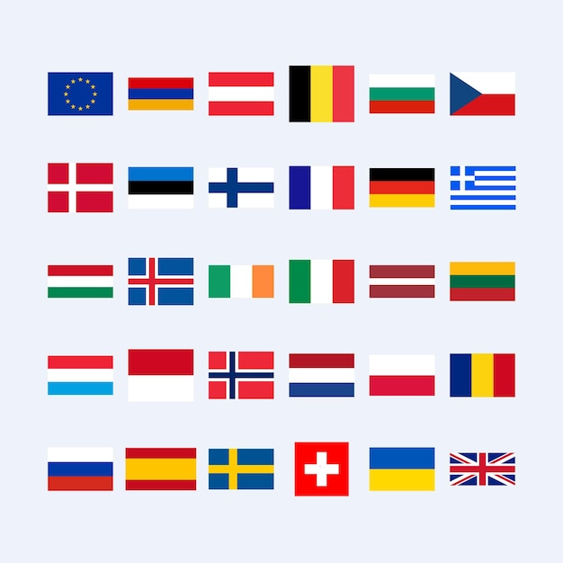 Vector simple flags of europe