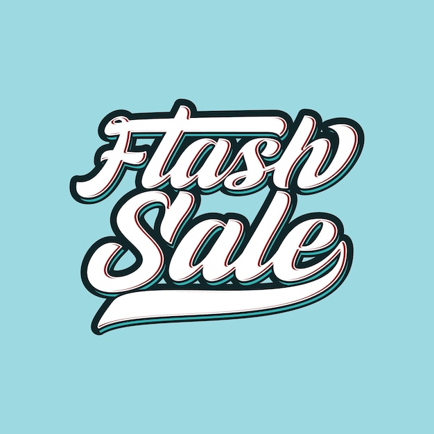 Simple Flash Sale typography art promotion text vector