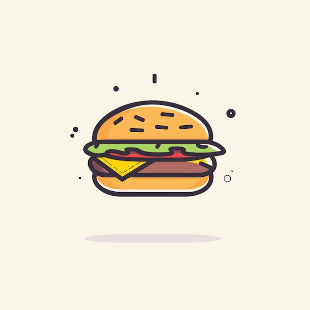 Простая плоская векторная иллюстрация иконки бургера