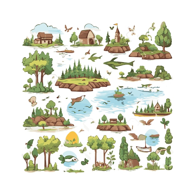 Simple flat design ecology illustration cartoon element isolated white background for background