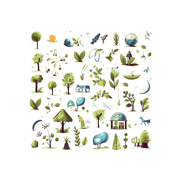Simple flat design ecology illustration cartoon element isolated white background for background