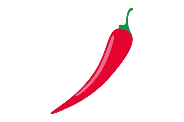 Simple flat design of a red pepper Vegetable vector