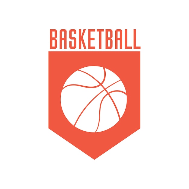 Simple flat elegant basketball logo vector illustration character