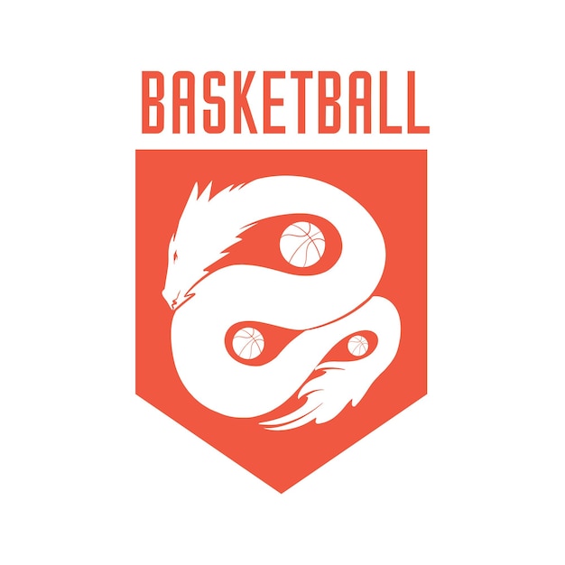 Vettore simple flat elegant basketball logo vector illustration character