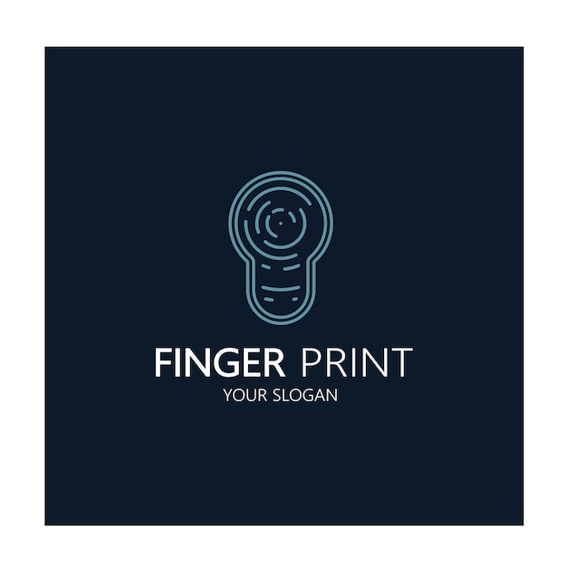 Simple flat fingerprint logofor securityidentificationbadgeemblembusiness carddigitalvector