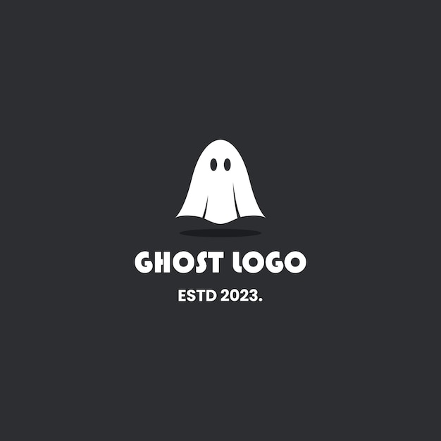 Vettore concetto moderno di design del logo fantasma piatto semplice