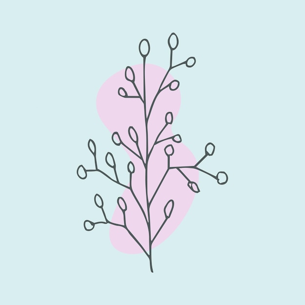 Simple Flat Hand Drawn Flower Outline