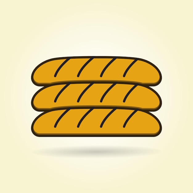 Simple flat icon image for baguette cake