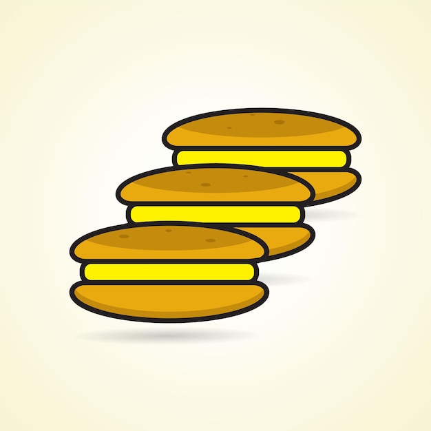 Simple flat icon image of dorayaki or japanese cake