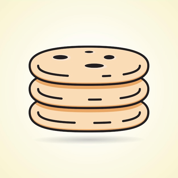 Simple flat icon image of pita bread