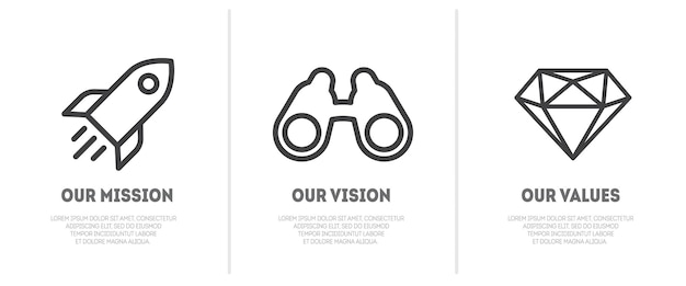 Простая плоская иконка миссия видение и ценности компании