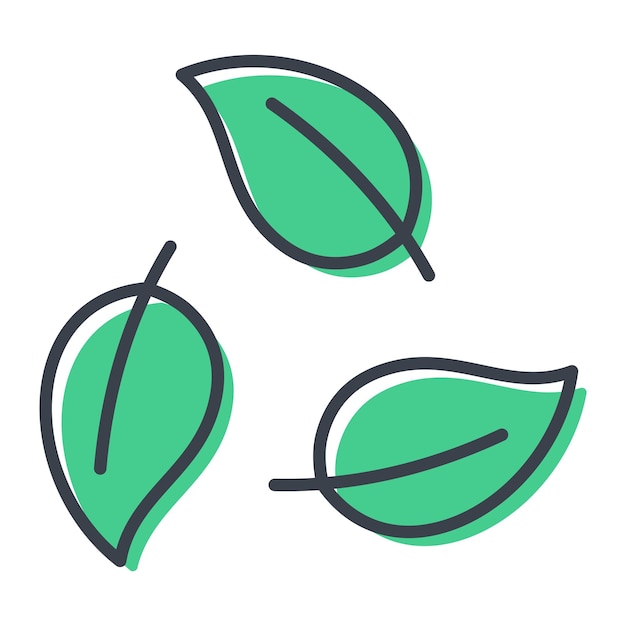 Simple flat icon with three green leaves.