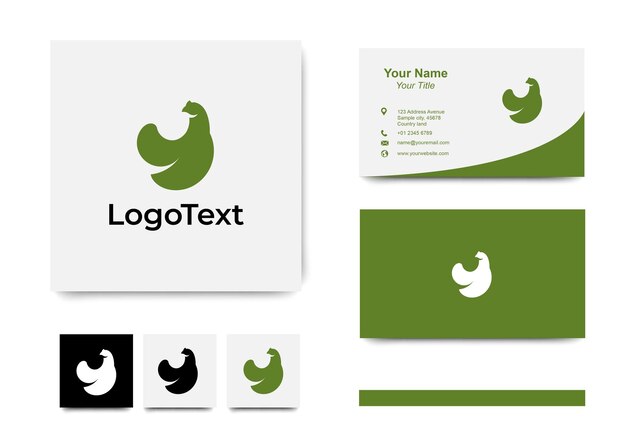 SImple flat Logo chicken with business card 03092022