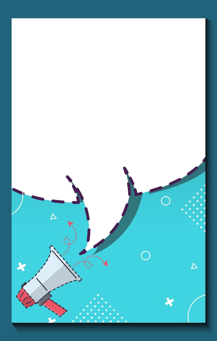 Vector simple flat megaphone toa speaker with speech bubble background