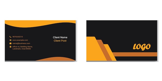 simple flat or minimal business card vector illustration