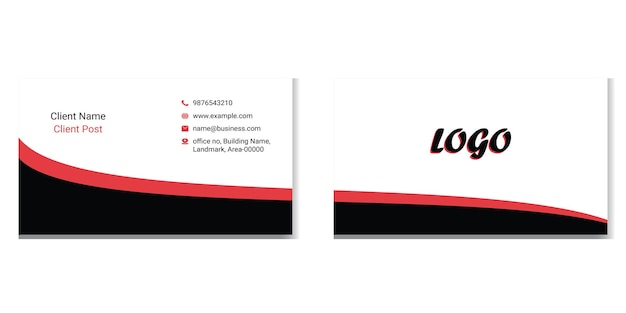 simple flat or minimal business card vector illustration