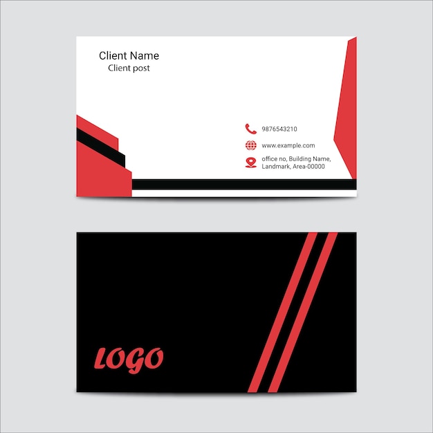 Simple flat or minimal business card vector illustration