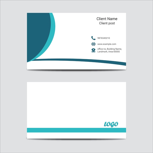 simple flat or minimal business card vector illustration